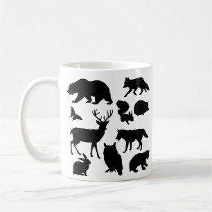 Djur av skogen, vilda djur och växter kaffemugg