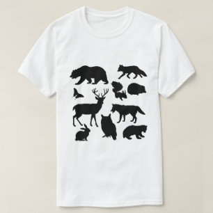 Djur av skogen, vilda djur och växter t shirt