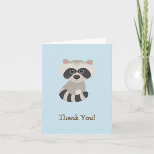 Djur babyRaccoon för skogsmark på blåtttack Tack Kort