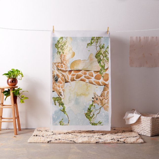 Djur bild för giraffporträtt tyg (In Situ)