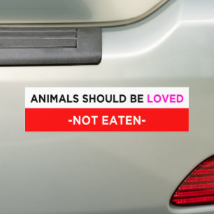 djur bör älskas och inte ätas med vegan bildekal