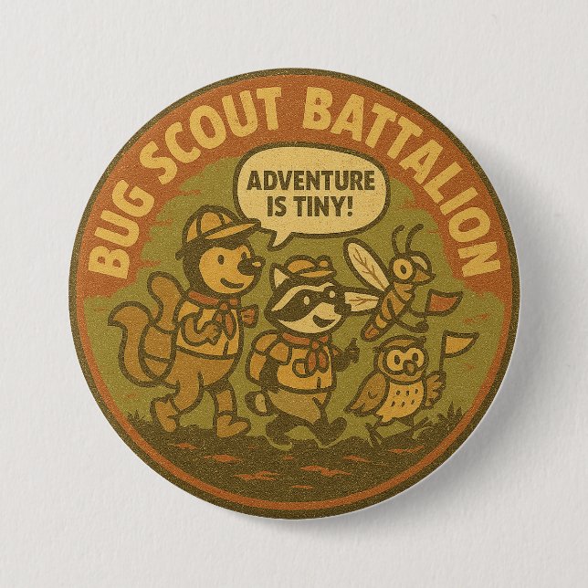 Djur Bug Scout Bataljon Liten Äventyr Knapp (Framsida)