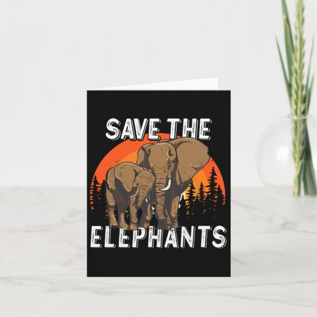 Djur Elefant Jordens Dag Rädda Elefanterna  Kort (Framsida)