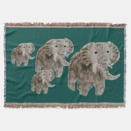 Djur elefantkonst för vild mysfilt