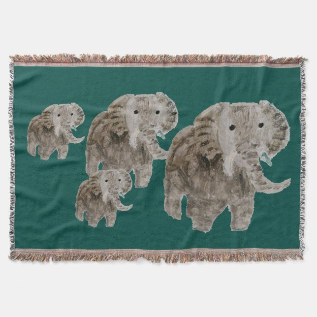 Djur elefantkonst för vild mysfilt (Framsidan)