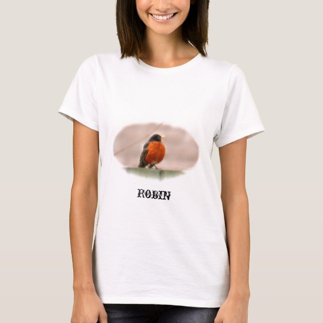 Djur fågelamerikan Robin T-shirt (Framsida)