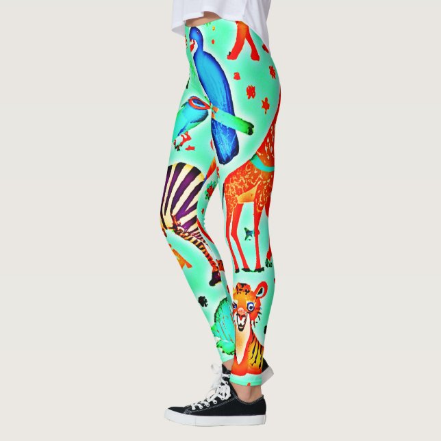  djur - färgad Vild Leggings (Vänster)