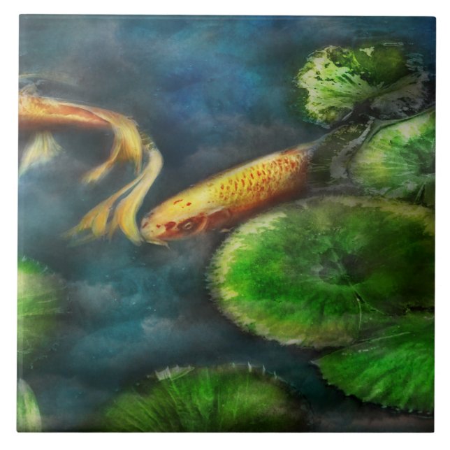 Djur - Fisk - Den skygga fisken Kakelplatta (Framsidan)