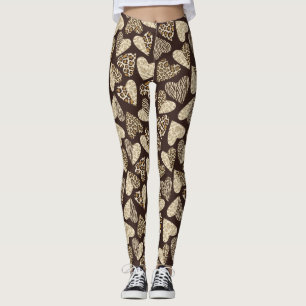 Djur flår med hjärtor leggings