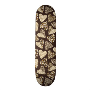 Djur flår med hjärtor mini skateboard bräda 18,7 cm