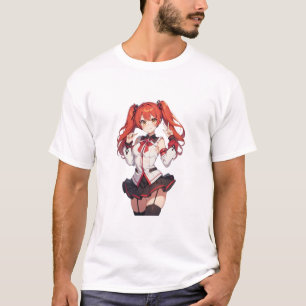 Djur flicka med rött hår t shirt