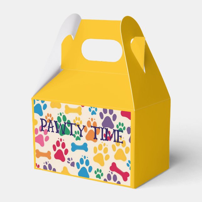 Djur födelsedagsfest förmån snackbox pawty-tid presentaskar (Framsidan Sidan)