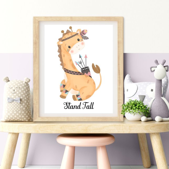 Djur för barnkammare väggkonst Stå Rak Fototryck (Nursery Wall Art)