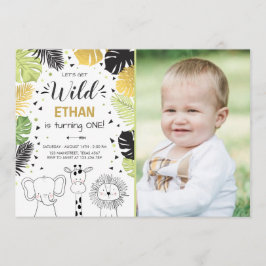 Djur för djungel för vild för Zoo för Inbjudningar