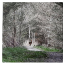 Djur för fantasiskogsmarkskog kakelplatta