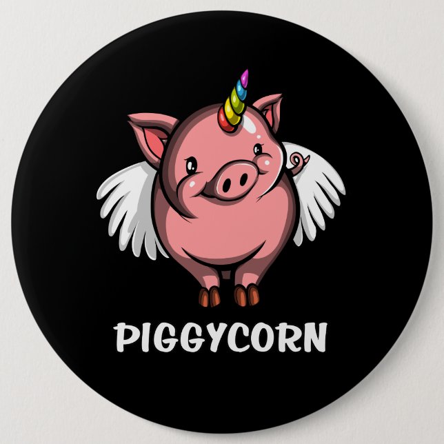 Djur för lantgård för Piggycorn grisUnicorn Knapp (Framsida)