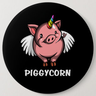 Djur för lantgård för Piggycorn grisUnicorn Knapp