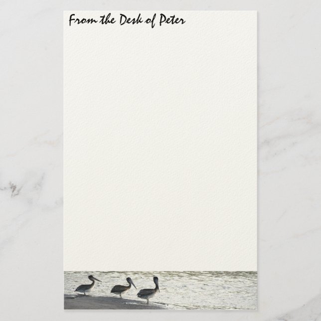 Djur för pelikanfågeldjurliv brevpapper (Framsida)