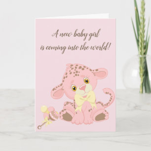 Djur för rosor för kort för baby shower för nyfödd