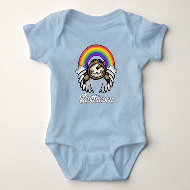 Djur för SlothUnicornSlothicorn Magical regnbåge T Shirt (Framsida)