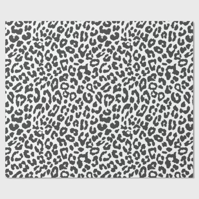 Djur för svart- & vitLeopardtrycket flår mönster Presentpapper (Platt)