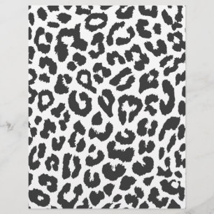 Djur för svart- & vitLeopardtrycket flår mönster Reklamblad