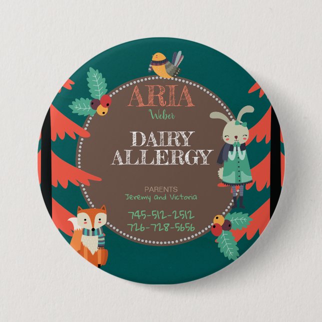 Djur för vinter för skogsmark för ungeAllergen Knapp (Framsida)