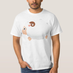 Djur för vit för fårSheepsdäggdjur gulligt T-shirt
