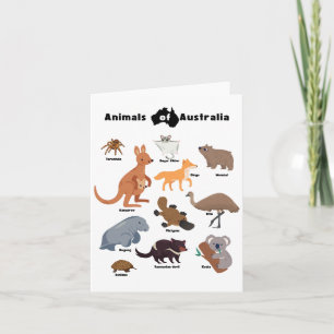 Djur från Australien Aussie Wildlife Anteckningskort