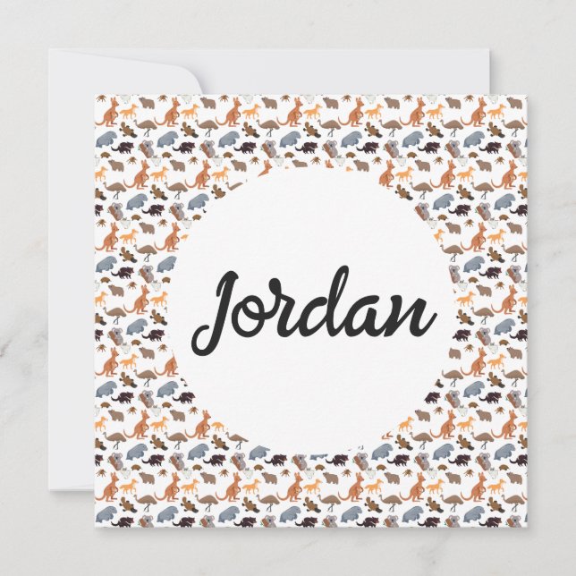 Djur från Australien Aussie Wildlife Inbjudningar (Framsida)