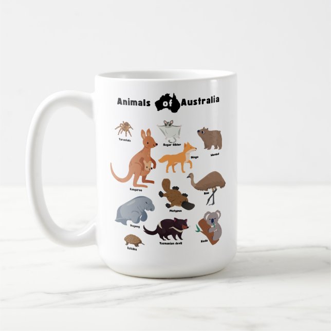 Djur från Australien Aussie Wildlife Kaffemugg (Vänster)