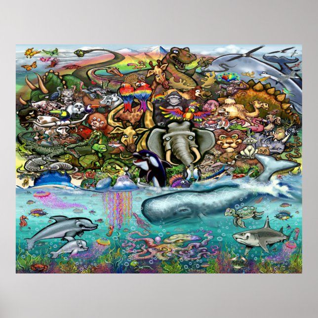 Djur från land- och sjötransporter Poster (Framsidan)