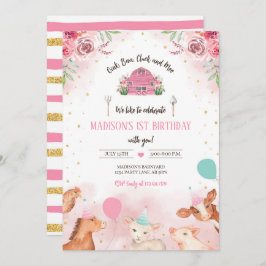 Djur från lantgård Party Inbjudningar