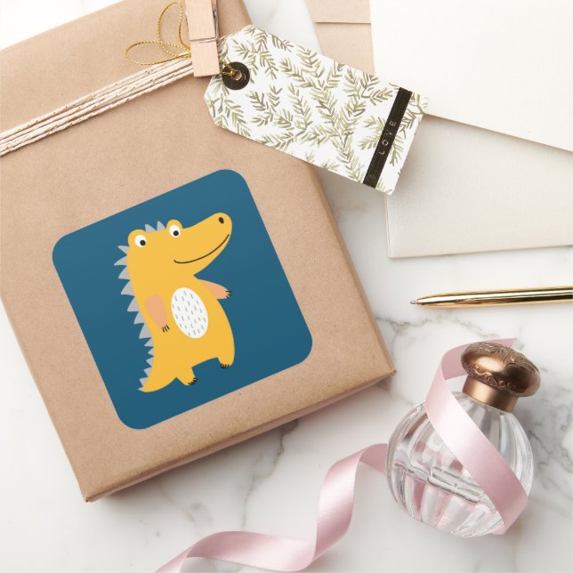 Djur från regnskog fyrkantigt klistermärke (Gifting)