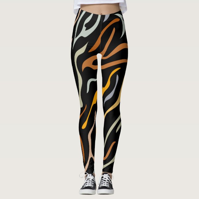 Djur från Tiger Färg Mönster Leggings (Framsida)