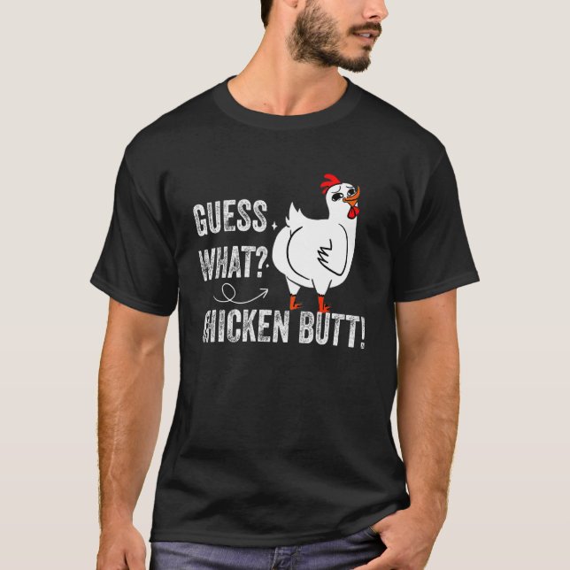 Djur Gissa Vad Kyckling Butt Söt Kycklingar Buffs T Shirt (Framsida)