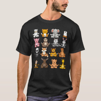 Djur gör yoga djur som mediterar pojke t shirt
