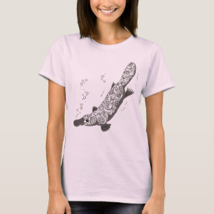 Djur grafisk grå färgt-skjorta för näbbdjur t-shirt
