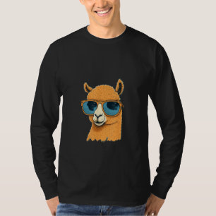 Djur Grafisk Lama som bär solglasögon 4 T Shirt