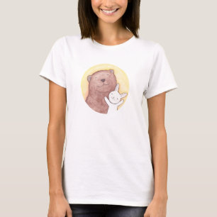 Djur grafisk utslagsplats för björn & för lyckl tee shirt