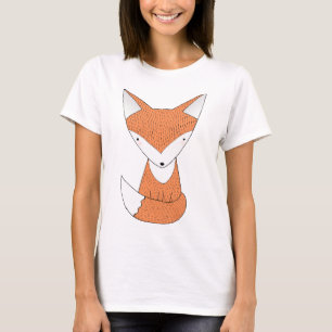Djur grafisk utslagsplats för gullig räv för t shirt