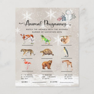 Djur Graviditet Vinter Baby Shower Spel