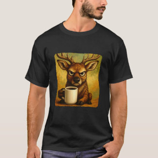 Djur Grinig Kaffe Morgon Humor Vilda Djur Trött Mu T Shirt