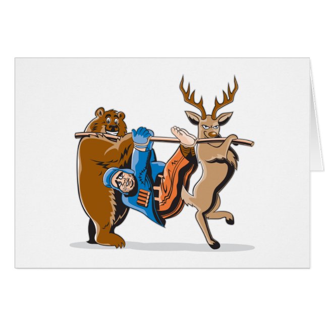 Djur hämnd för Anti jakt Hälsningskort (Framsidan Horizontal)