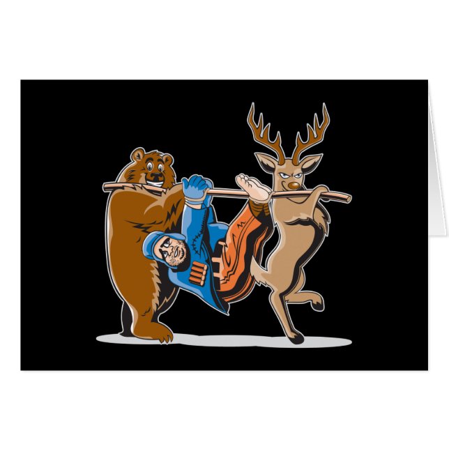 Djur hämnd för Anti jakt Hälsningskort (Framsidan Horizontal)