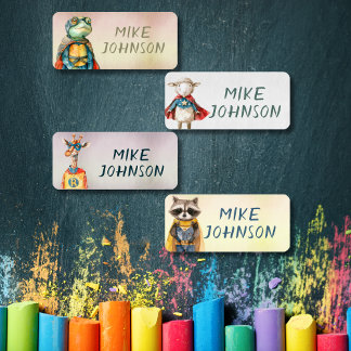 Djur Heroes vattentäta barn namn kläder Klistermärke