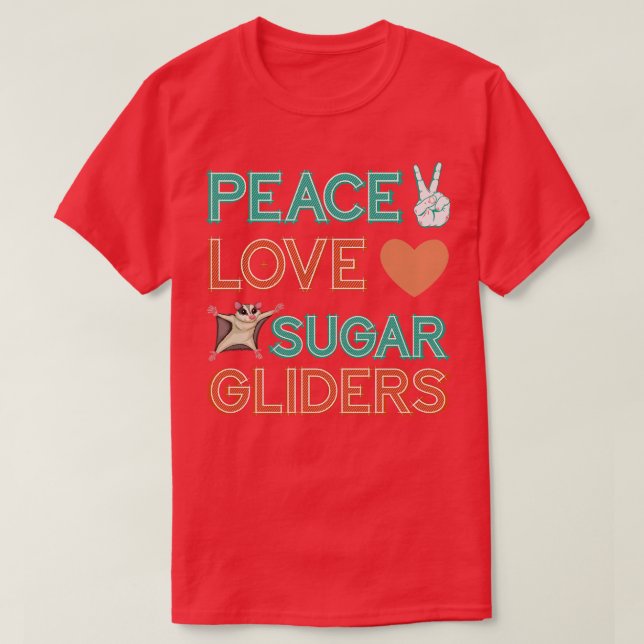 Djur, Hippie Gift Sugar Glider T Shirt (Design framsida)