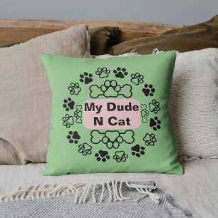 Djur Husdjur Vänner BFF Katt Pappa Citat Tass DIY  Kudde