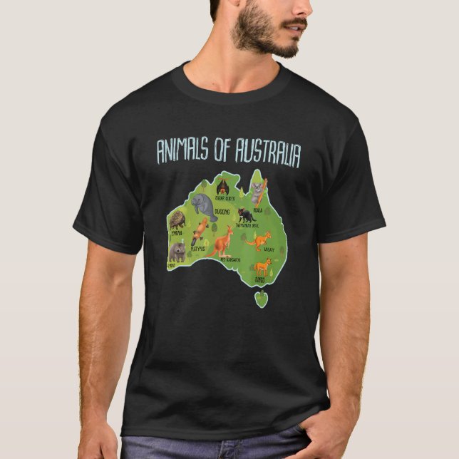 Djur i Australien - Djurutbildning T Shirt (Framsida)