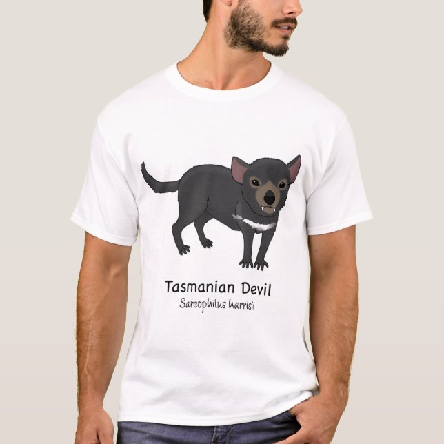 Djur i Australien - Tasmanian Djävulen T Shirt (Framsida)